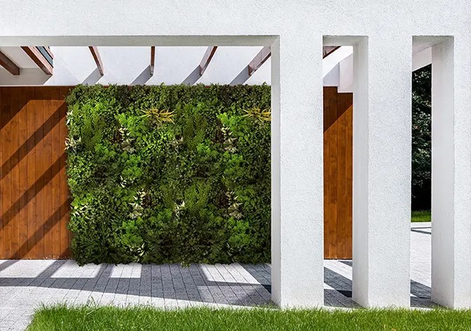 outdoor living walls on building